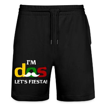 I'm Dos Let's Fiesta - Stanley/Stella Trainer Unisex Organic Jogging Shorts - black - Front - Nik (191cm) & Marisol (170cm)