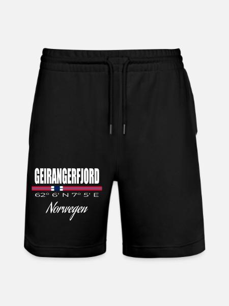Geirangerfjord - Stanley/Stella Unisex Bio Joggingshorts Trainer - Schwarz