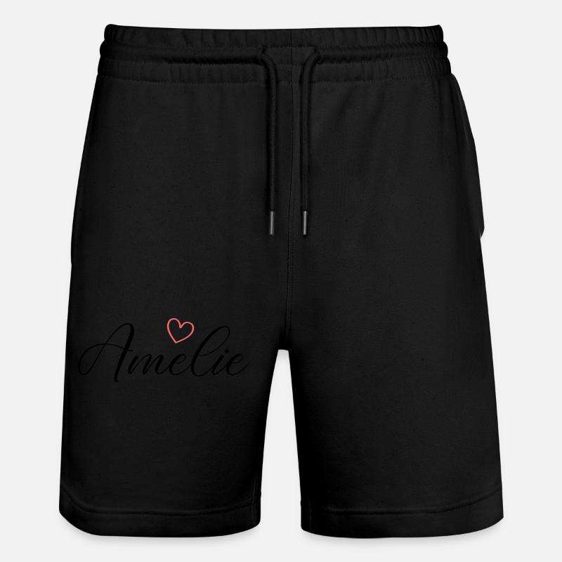 Amelie Name - Stanley/Stella Unisex Bio Joggingshorts Trainer  - Schwarz