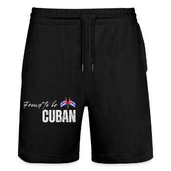 Cuban pride, I love Cuba - Stanley/Stella Trainer Unisex Organic Jogging Shorts - black - Front - Nik (191cm) & Marisol (170cm)