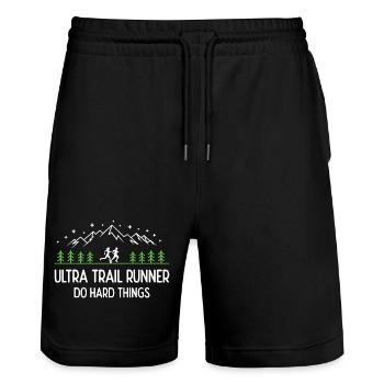 Ultra Trail Runner – Mach schwierige Dinge - Stanley/Stella Unisex Bio Joggingshorts Trainer  - Schwarz - Vorne - Nik (191cm) & Marisol (170cm)