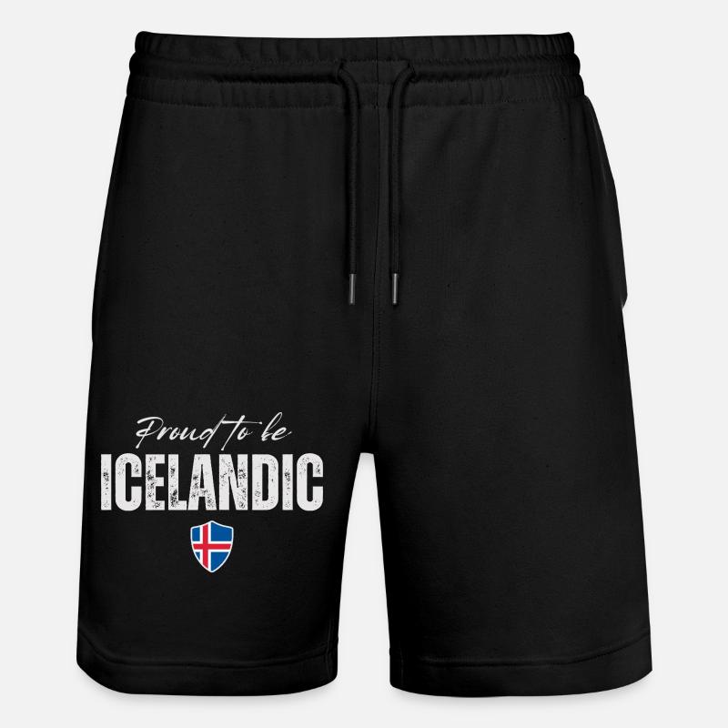Fierté islandaise, drapeau islandais - Short de jogging bio TRAINER Stanley/Stella unisexe - noir
