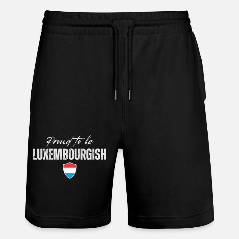 Drapeau du Luxembourg, fierté luxembourgeoise - Short de jogging bio TRAINER Stanley/Stella unisexe - noir