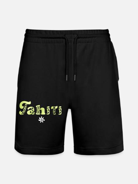 Tahiti (lime) - Stanley/Stella Trainer Unisex Organic Jogging Shorts - black