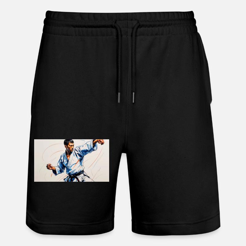 Kampfkunst und japanische Dynamik - Stanley/Stella Unisex Bio Joggingshorts Trainer  - Schwarz