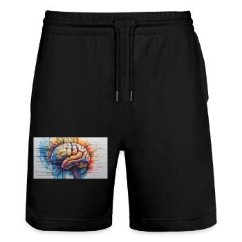 Cerveau Artificiel Circuit Coloré - Short de jogging bio TRAINER Stanley/Stella unisexe - noir - Devant - Nik (191cm) & Marisol (170cm)
