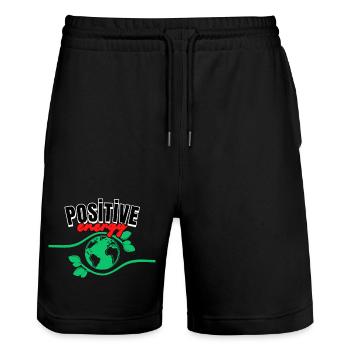 Positif - Short de jogging bio TRAINER Stanley/Stella unisexe - noir - Devant - Nik (191cm) & Marisol (170cm)