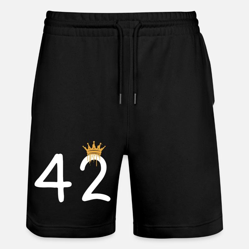 Graffiti numéro 42 avec couronne - Short de jogging bio TRAINER Stanley/Stella unisexe - noir