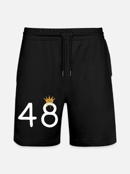 Royal number 48 with crown design - Stanley/Stella Trainer Unisex Organic Jogging Shorts - black