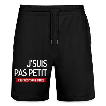 T SHIRT J'SUIS PAS PETIT J'SUIS ÉDITION LIMITÉE  - Short de jogging bio TRAINER Stanley/Stella unisexe - noir - Devant - Nik (191cm) & Marisol (170cm)