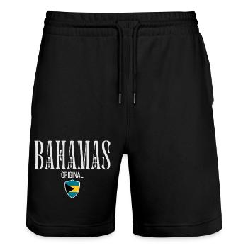 Originaire des Bahamas, né aux Bahamas - Short de jogging bio TRAINER Stanley/Stella unisexe - noir - Devant - Nik (191cm) & Marisol (170cm)
