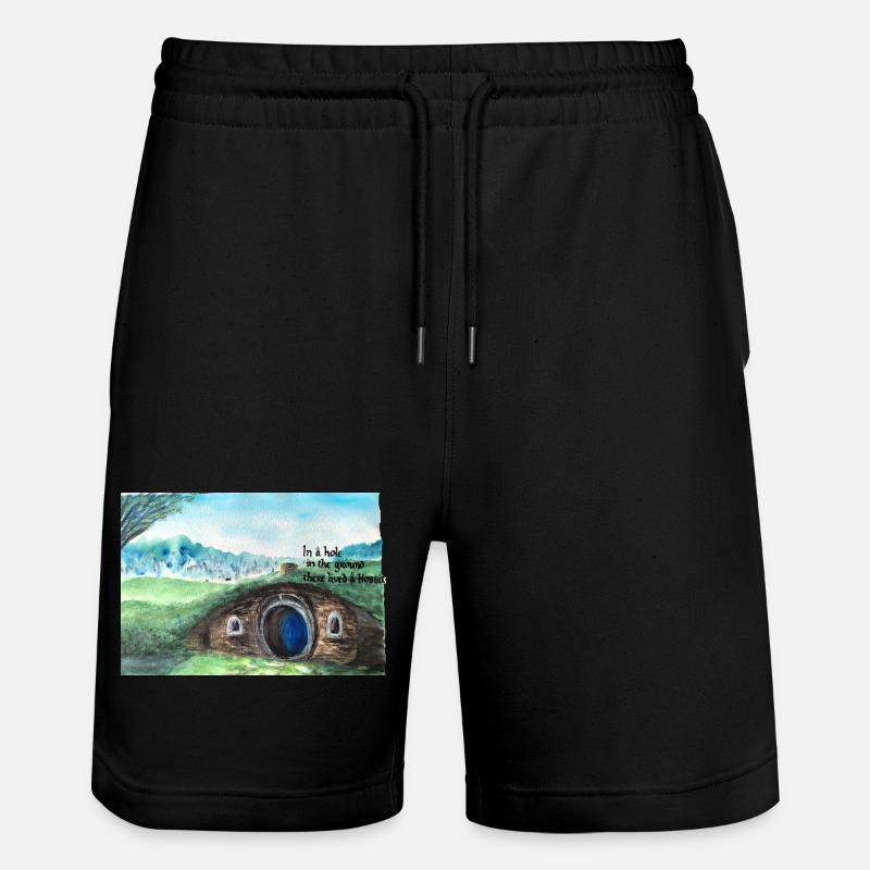 Tolkien Hole Landschaftskunst - Stanley/Stella Unisex Bio Joggingshorts Trainer  - Schwarz