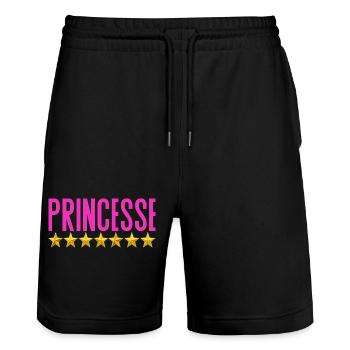 T shirt Princesse Étoilée Rose - Short de jogging bio TRAINER Stanley/Stella unisexe - noir - Devant - Nik (191cm) & Marisol (170cm)