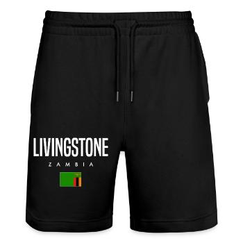 Livingstone Sambia - Stanley/Stella Unisex Bio Joggingshorts Trainer  - Schwarz - Vorne - Nik (191cm) & Marisol (170cm)