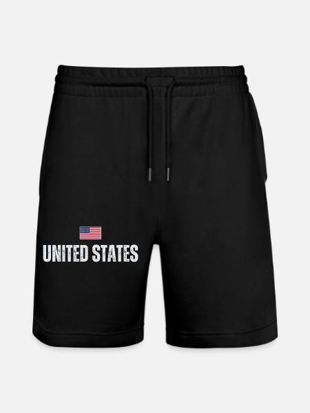 U.S. flag, American patriot - Stanley/Stella Trainer Unisex Organic Jogging Shorts - black