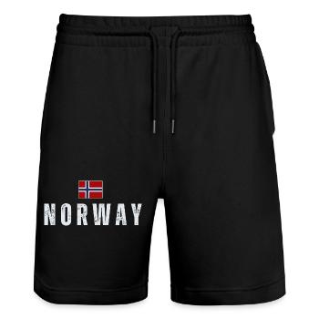 Drapeau norvégien, patriote norvégien - Short de jogging bio TRAINER Stanley/Stella unisexe - noir - Devant - Nik (191cm) & Marisol (170cm)