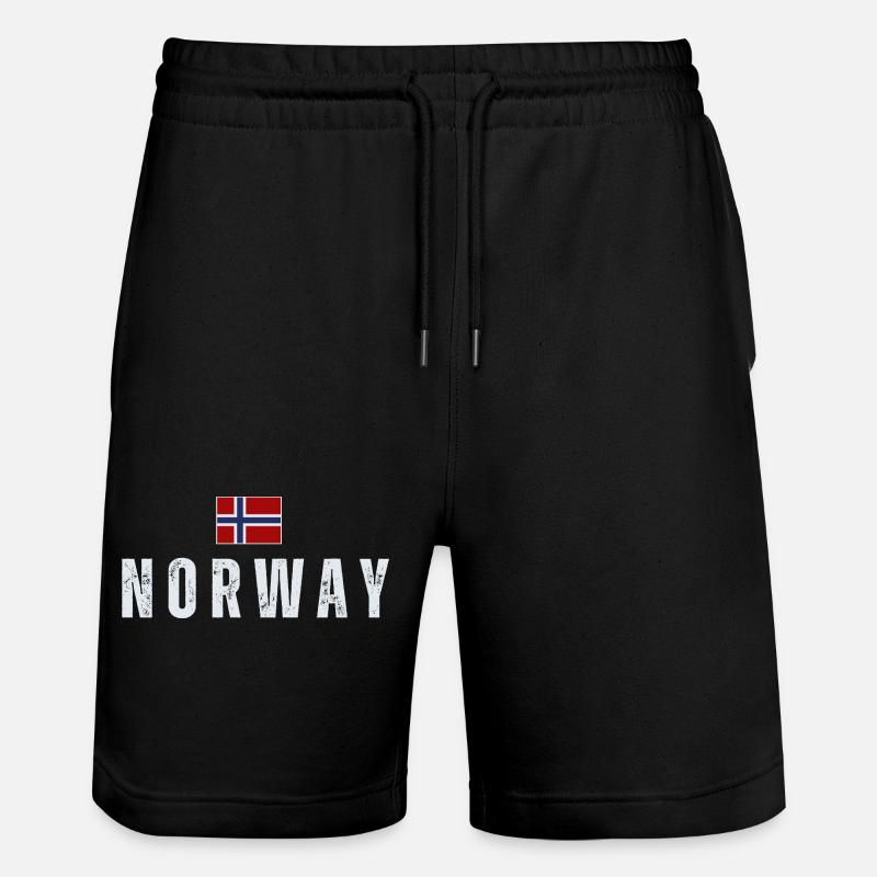 Drapeau norvégien, patriote norvégien - Short de jogging bio TRAINER Stanley/Stella unisexe - noir