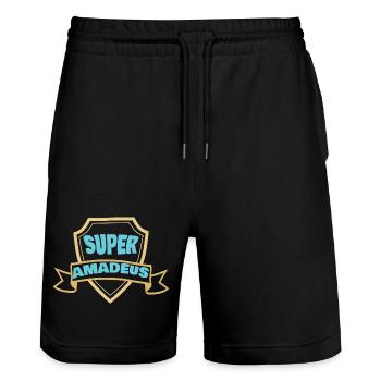 Geschenk für Amadeus - Stanley/Stella Unisex Bio Joggingshorts Trainer  - Schwarz - Vorne - Nik (191cm) & Marisol (170cm)