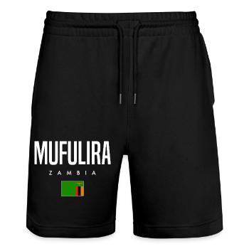 Mufulira Sambia - Stanley/Stella Unisex Bio Joggingshorts Trainer  - Schwarz - Vorne - Nik (191cm) & Marisol (170cm)