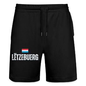 Flag of Luxembourg, Luxembourg patriot - Stanley/Stella Trainer Unisex Organic Jogging Shorts - black - Front - Nik (191cm) & Marisol (170cm)