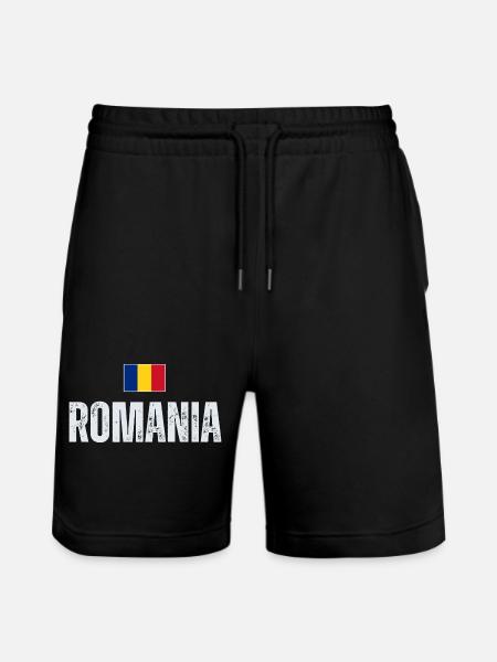 I love Romania, Romanian pride - Stanley/Stella Trainer Unisex Organic Jogging Shorts - black