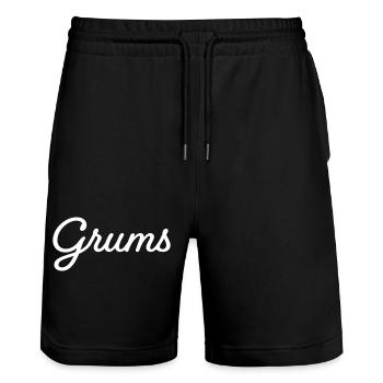 Grums blanc - Short de jogging bio TRAINER Stanley/Stella unisexe - noir - Devant - Nik (191cm) & Marisol (170cm)