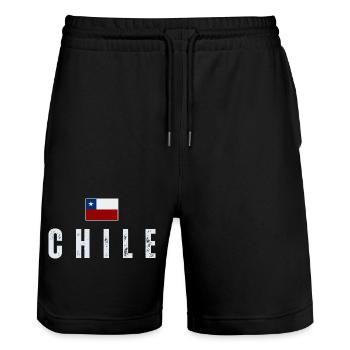 I love Chile, Chilean pride - Stanley/Stella Trainer Unisex Organic Jogging Shorts - black - Front - Nik (191cm) & Marisol (170cm)