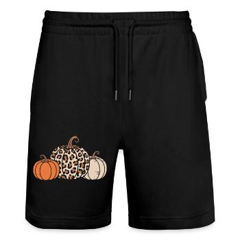 Citrouilles pour Halloween - Short de jogging bio TRAINER Stanley/Stella unisexe - noir - Devant - Nik (191cm) & Marisol (170cm)