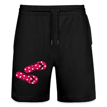 Babouches Toadstool Tongs Points Dots Été - Short de jogging bio TRAINER Stanley/Stella unisexe - noir - Devant - Nik (191cm) & Marisol (170cm)