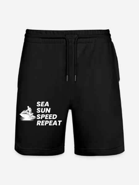 Lustige Jetski-Sommer-Geschwindigkeitswiederholung - Stanley/Stella Unisex Bio Joggingshorts Trainer  - Schwarz