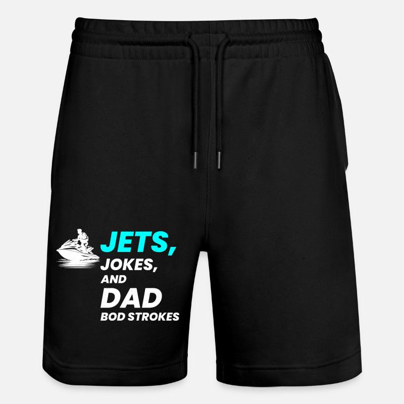 Jets-Witze und Dad Bod Strokes - Stanley/Stella Unisex Bio Joggingshorts Trainer - Schwarz