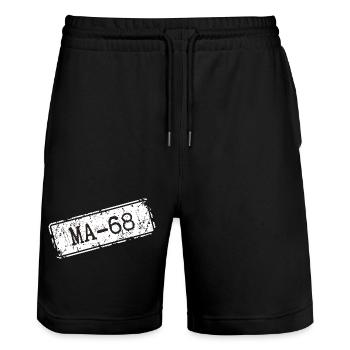 Mannheim 68 - Stanley/Stella Unisex Bio Joggingshorts Trainer  - Schwarz - Vorne - Nik (191cm) & Marisol (170cm)