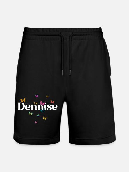 Schöner Mädchenname DENNISE mit Schmetterlingen  - Stanley/Stella Unisex Bio Joggingshorts Trainer  - Schwarz