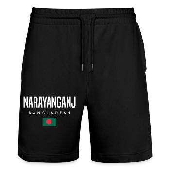 Narayanganj Bangladesch - Stanley/Stella Unisex Bio Joggingshorts Trainer  - Schwarz - Vorne - Nik (191cm) & Marisol (170cm)
