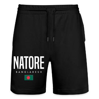 Natore Bangladesch - Stanley/Stella Unisex Bio Joggingshorts Trainer  - Schwarz - Vorne - Nik (191cm) & Marisol (170cm)