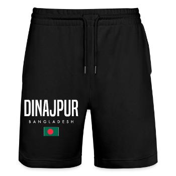 Dinajpur Bangladesch - Stanley/Stella Unisex Bio Joggingshorts Trainer  - Schwarz - Vorne - Nik (191cm) & Marisol (170cm)