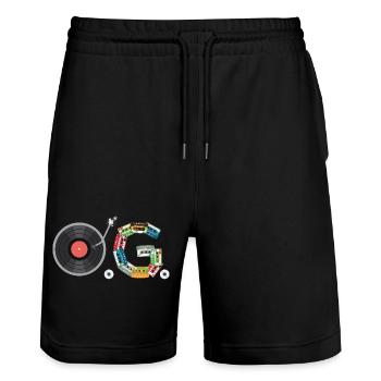 O.G. Original Gangsta Old School Hip Hop Icône - Short de jogging bio TRAINER Stanley/Stella unisexe - noir - Devant - Nik (191cm) & Marisol (170cm)