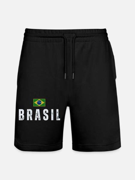 J'aime le Brésil, la fierté brésilienne - Short de jogging bio TRAINER Stanley/Stella unisexe - noir