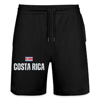 I love Costa Rica, Costa Rica Flagge - Stanley/Stella Unisex Bio Joggingshorts Trainer  - Schwarz - Vorne - Nik (191cm) & Marisol (170cm)