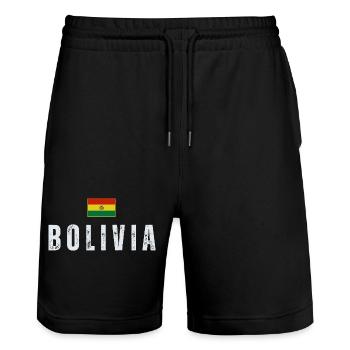 Drapeau bolivien, fabriqué en Bolivie - Short de jogging bio TRAINER Stanley/Stella unisexe - noir - Devant - Nik (191cm) & Marisol (170cm)