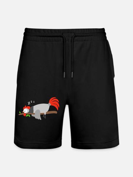 Good Night Rooster Design Shirt - Stanley/Stella Trainer Unisex Organic Jogging Shorts - black