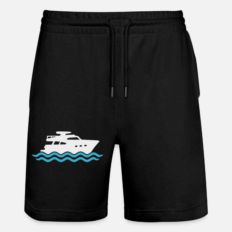 Yacht Silhouette Motorboot - Stanley/Stella Unisex Bio Joggingshorts Trainer  - Schwarz
