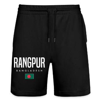 Rangpur Bangladesch - Stanley/Stella Unisex Bio Joggingshorts Trainer  - Schwarz - Vorne - Nik (191cm) & Marisol (170cm)