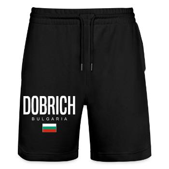 Dobrich Bulgaria - Stanley/Stella Trainer Unisex Organic Jogging Shorts - black - Front - Nik (191cm) & Marisol (170cm)
