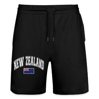 Drapeau de la Nouvelle-Zélande - Short de jogging bio TRAINER Stanley/Stella unisexe - noir - Devant - Nik (191cm) & Marisol (170cm)