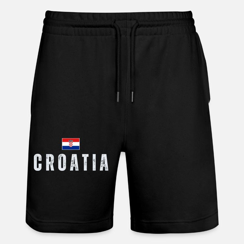 Drapeau croate, j’adore la Croatie - Short de jogging bio TRAINER Stanley/Stella unisexe - noir