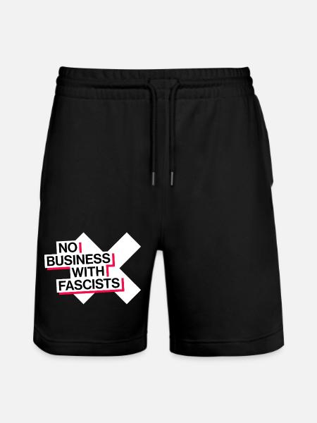 NO BUSINESS WITH FASCISTS - Stanley/Stella Trainer Unisex Organic Jogging Shorts - black