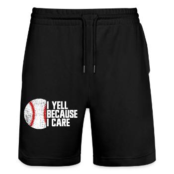 I scream because it is important to me, baseball parents - Stanley/Stella Trainer Unisex Organic Jogging Shorts - black - Front - Nik (191cm) & Marisol (170cm)