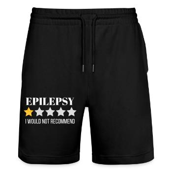 Vibrant Blueprint Pattern on Organic Cotton - Stanley/Stella Unisex Bio Joggingshorts Trainer  - Schwarz - Vorne - Nik (191cm) & Marisol (170cm)