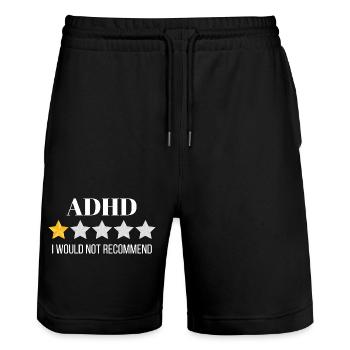 Innovatives Grafikdesign für ADHS-Bewusstsein - Stanley/Stella Unisex Bio Joggingshorts Trainer  - Schwarz - Vorne - Nik (191cm) & Marisol (170cm)